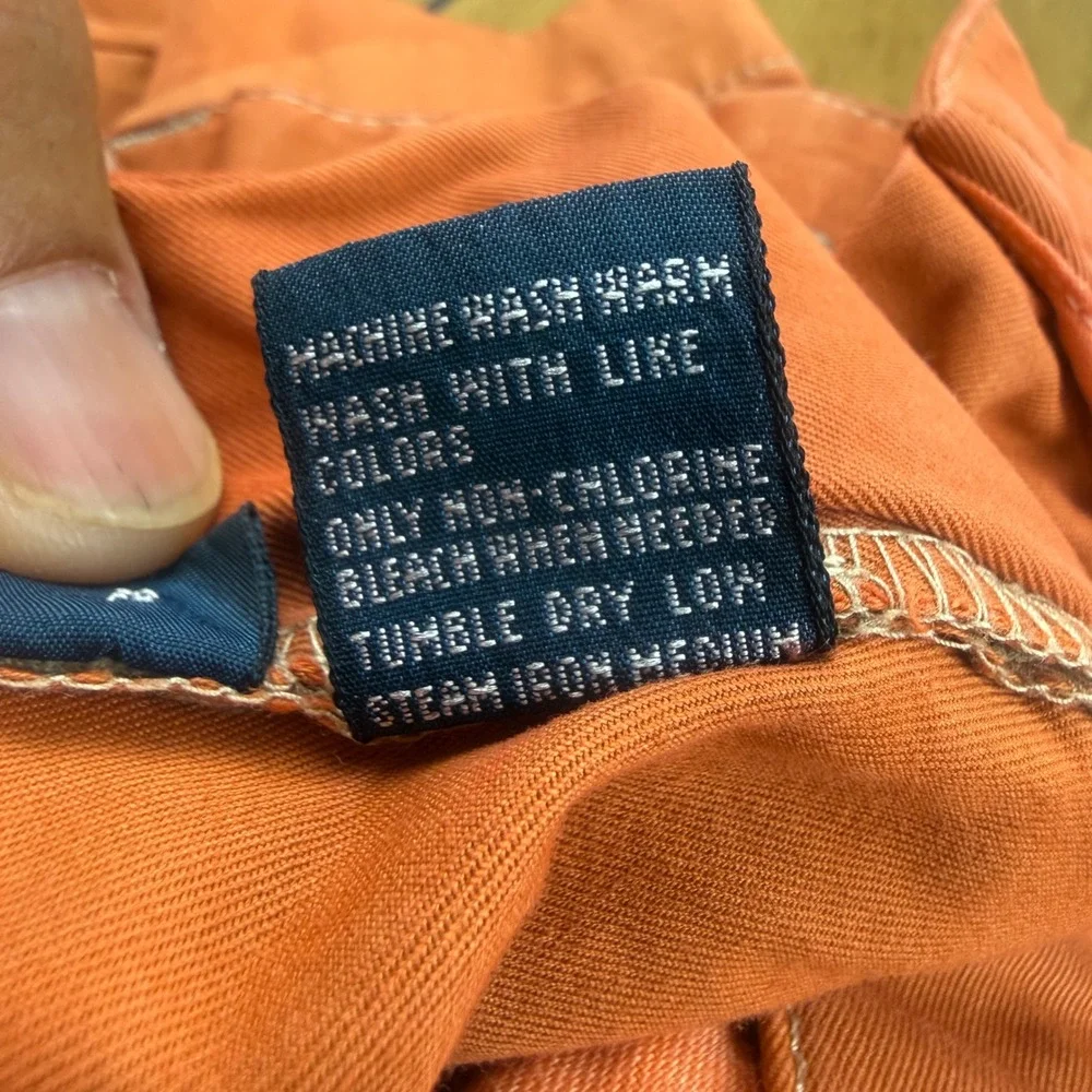 Polo Ralph Lauren Mens Big Tyler Shorts Orange Cotton Pleated Chino‎ Size 54B